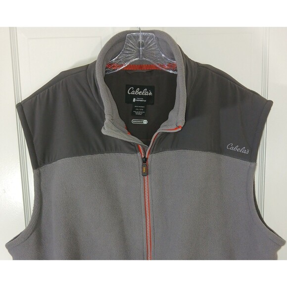 Cabelas Mens 2XL Outdoor Windshear Heated Vest NWOT Gray Red/Orange Zip Hunting - Picture 3 of 16